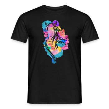 Buntes Pferd Wpap Art Geometrische Pop Art - Männer T-Shirt - Schwarz - Vorne - AI Model Male 178 light (178cm)