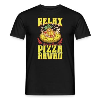 Pizza Hawaii - Pineapple Pizza - Men's T-Shirt - black - Front - AI Model Male 178 light (178cm)