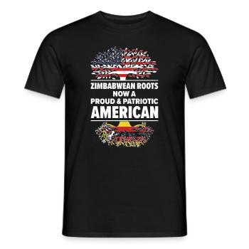 Geboren in Simbabwe Simbabwe Amerikaner USA - Männer T-Shirt - Schwarz - Vorne - AI Model Male 178 light (178cm)