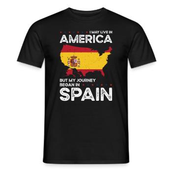Geboren Spanisch Spanien Amerikanisch USA - Männer T-Shirt - Schwarz - Vorne - AI Model Male 178 light (178cm)