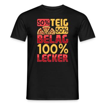 100 Prozent lecker - Pizzeria - Männer T-Shirt - Schwarz - Vorne - AI Model Male 178 light (178cm)