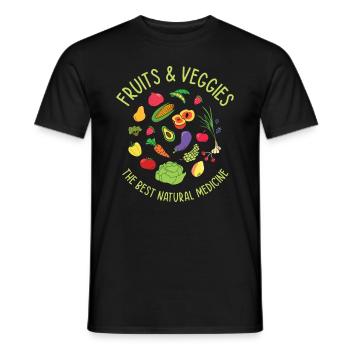 Naturmedizin Veganer Gemüse Obstliebhaber Frische - Männer T-Shirt - Schwarz - Vorne - AI Model Male 178 light (178cm)