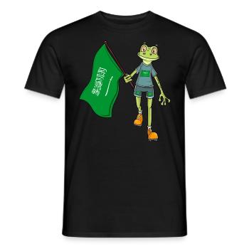 Saudi Arabia Fan Frog - Men's T-Shirt - black - Front - AI Model Male 178 light (178cm)