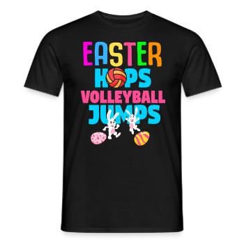 Easter Volleyball Holiday Rabbit Sport - Men's T-Shirt - black - Front - AI Model Male 178 light (178cm)