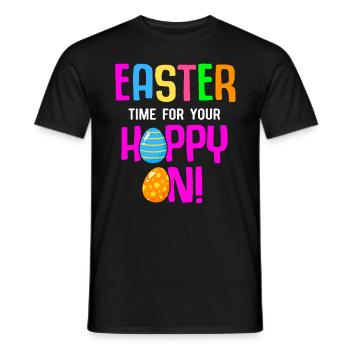 Ostern Kaninchen Osterhase Blumen Eier - Männer T-Shirt - Schwarz - Vorne - AI Model Male 178 light (178cm)