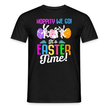 Ostern Kaninchen Osterhase Blumen Eier - Männer T-Shirt - Schwarz - Vorne - AI Model Male 178 light (178cm)