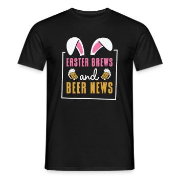 Easter Bunnies Beer Drinking Holiday Rabbit - Männer T-Shirt - Schwarz - Vorne - AI Model Male 178 light (178cm)