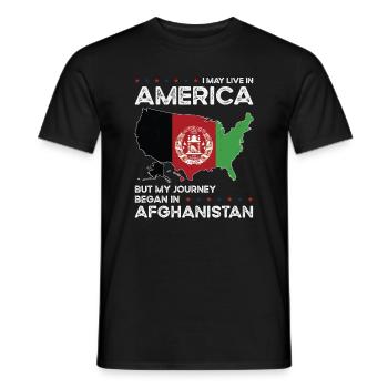 Geboren in Afghanistan Afghanistan Amerikaner USA - Männer T-Shirt - Schwarz - Vorne - AI Model Male 178 light (178cm)