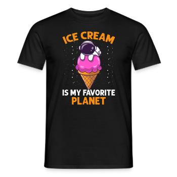 Planet Ice Universe Summer Astronaut - Men's T-Shirt - black - Front - AI Model Male 178 light (178cm)