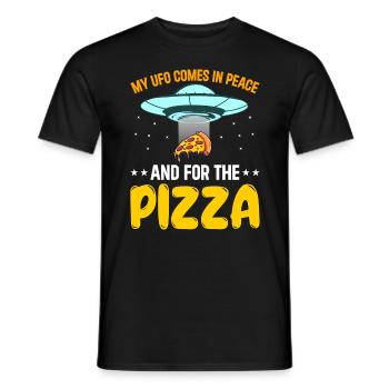 My Ufo Cores in Peace Pizza Außerirdisch - Männer T-Shirt - Schwarz - Vorne - AI Model Male 178 light (178cm)