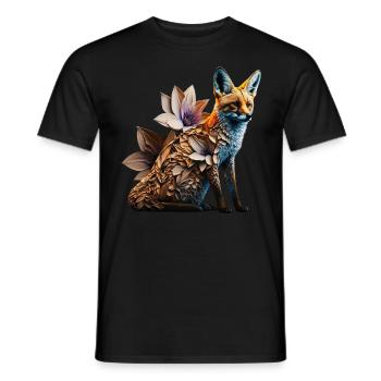 Renard Cadeau Fils Animal Faune Motif Motif Animalier - T-shirt homme - noir - Devant - AI Model Male 178 light (178cm)
