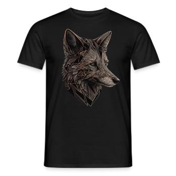 Fuchs Kunst Kunstwerk Geschenk Tierliebhaber Motiv - Männer T-Shirt - Schwarz - Vorne - AI Model Male 178 light (178cm)
