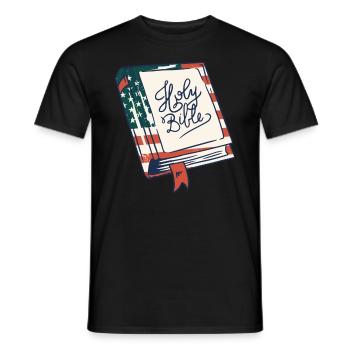 Holy Bible Christian religious belief in - Men's T-Shirt - black - Front - AI Model Male 178 light (178cm)