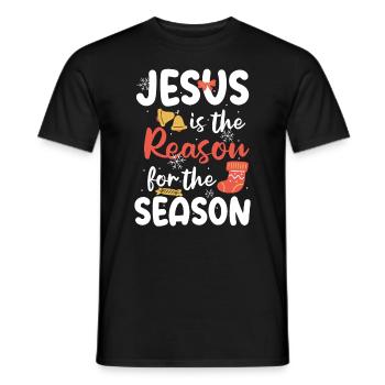 Jesus is the reason for the season - Men's T-Shirt - black - Front - AI Model Male 178 light (178cm)