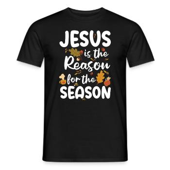 Jesus is the reason for the autumn faith season - Men's T-Shirt - black - Front - AI Model Male 178 light (178cm)