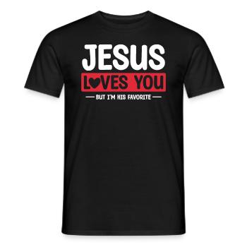Jésus t’aime, mais je suis sa plus chère - T-shirt homme - noir - Devant - AI Model Male 178 light (178cm)