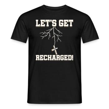 Let's Recharge Christian Holiness - Men's T-Shirt - black - Front - AI Model Male 178 light (178cm)