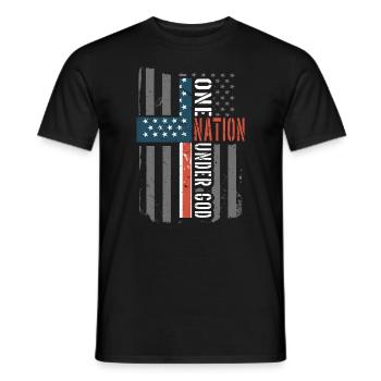 Une nation sous le drapeau américain - T-shirt homme - noir - Devant - AI Model Male 178 light (178cm)