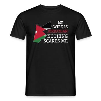 Nichts macht mir Angst Meine Frau ist Jordanierin - Männer T-Shirt - Schwarz - Vorne - AI Model Male 178 light (178cm)