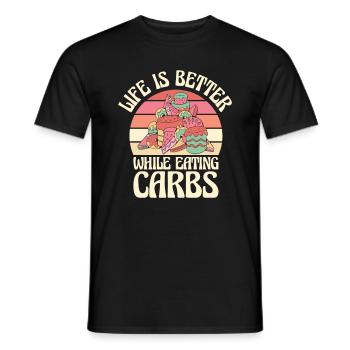 Kohlenhydrate Fast Food Leben Foodie Essen - Männer T-Shirt - Schwarz - Vorne - AI Model Male 178 light (178cm)