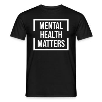 Mental health is important - Men's T-Shirt - black - Front - AI Model Male 178 light (178cm)