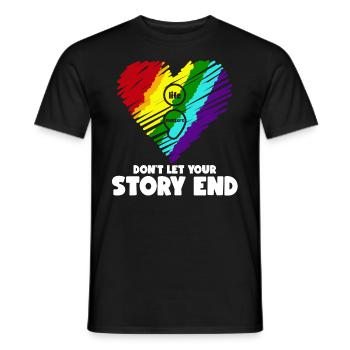 Life Matters Don't Let Your Story End Stress - Men's T-Shirt - black - Front - AI Model Male 178 light (178cm)