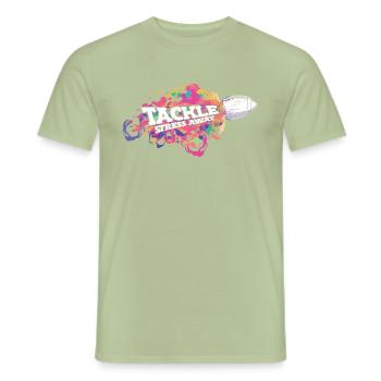 Tackle Stress Away Sports Stress Awareness - Men's T-Shirt - sage - Front - AI Model Male 178 light (178cm)