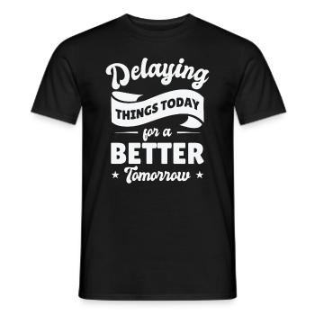 Procrastinating Vintage Fan Procrastinator - Men's T-Shirt - black - Front - AI Model Male 178 light (178cm)