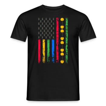 American sports flag - Men's T-Shirt - black - Front - AI Model Male 178 light (178cm)