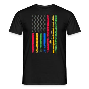 American sports flag - Men's T-Shirt - black - Front - AI Model Male 178 light (178cm)