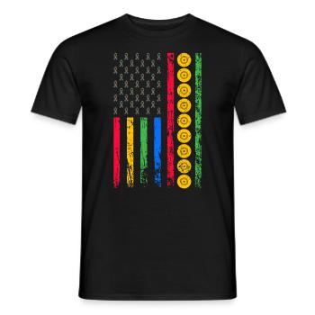 American sports flag - Men's T-Shirt - black - Front - AI Model Male 178 light (178cm)
