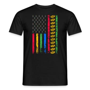 Drapeau sportif américain - T-shirt homme - noir - Devant - AI Model Male 178 light (178cm)