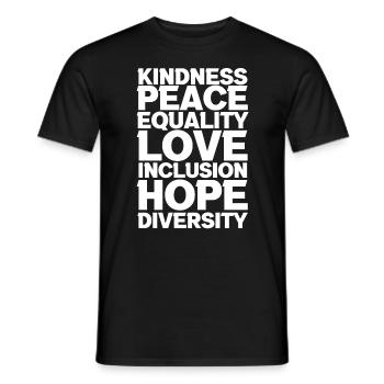Support Peace Love Inclusion - Men's T-Shirt - black - Front - AI Model Male 178 light (178cm)