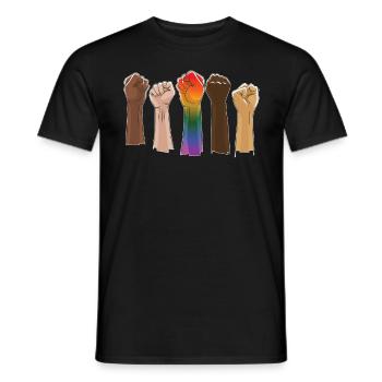 Poing levé, unité de puissance noire, - T-shirt homme - noir - Devant - AI Model Male 178 light (178cm)