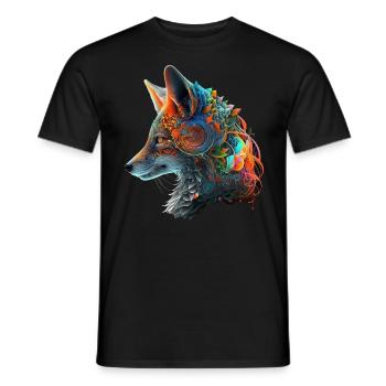 Fuchs Kunst Kunstwerk Geschenk Tierliebhaber Motiv - Männer T-Shirt - Schwarz - Vorne - AI Model Male 178 light (178cm)