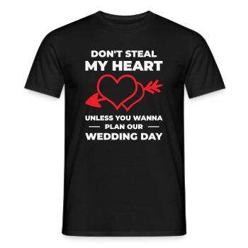 Herz Paar Hochzeit Beziehung Romantik Zitate - Männer T-Shirt - Schwarz - Vorne - AI Model Male 178 light (178cm)