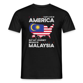 Geboren malaysisch Malaysia amerikanisch USA - Männer T-Shirt - Schwarz - Vorne - AI Model Male 178 light (178cm)