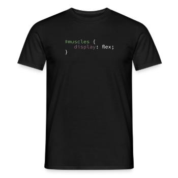 Funny CSS Muscles Flex GYM - Men's T-Shirt - black - Front - AI Model Male 178 light (178cm)