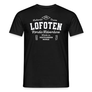 Lofoten Nordic Adventure - Men's T-Shirt - black - Front - AI Model Male 178 light (178cm)