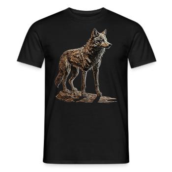 Wolf Tiermotiv Wölfe Geschenk Geburtstag Wald - Männer T-Shirt - Schwarz - Vorne - AI Model Male 178 light (178cm)