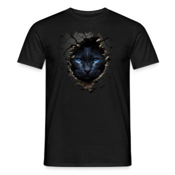 Cat Art Artwork Cadeau Chats Pet - T-shirt homme - noir - Devant - AI Model Male 178 light (178cm)
