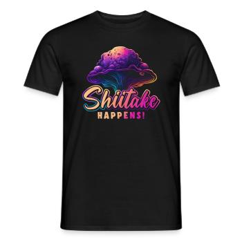 Shiitake Pilz Wald Pilz Shiitake Moral Vegan Umami - Männer T-Shirt - Schwarz - Vorne - AI Model Male 178 light (178cm)