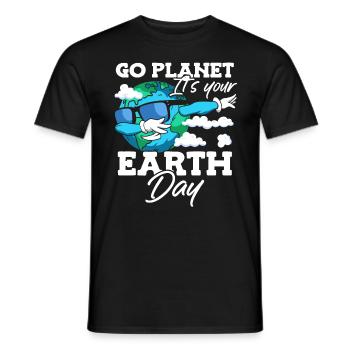 Go Planet It’s Your Earth Day Sensibilisation à l’environnement - T-shirt homme - noir - Devant - AI Model Male 178 light (178cm)