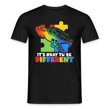 It's okay to be different Wildlife Autism - Men's T-Shirt - black - Front - AI Model Male 178 light (178cm)