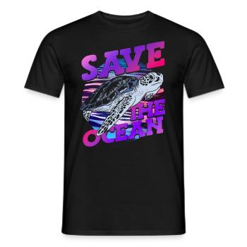 Save the Ocean - Promoting Nature - - Men's T-Shirt - black - Front - AI Model Male 178 light (178cm)