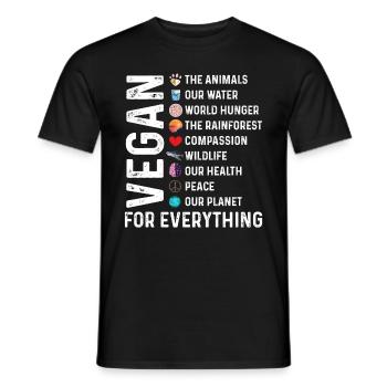 Vegan For Everything Nature Vegetarian Earth Day - Men's T-Shirt - black - Front - AI Model Male 178 light (178cm)