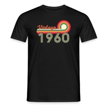 62ème anniversaire de Vintage Né en 1960 - T-shirt homme - noir - Devant - AI Model Male 178 light (178cm)