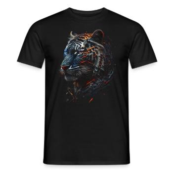 Tiger Tiere Geschenk Mann Kunst Bunt Tiermotiv - Männer T-Shirt - Schwarz - Vorne - AI Model Male 178 light (178cm)