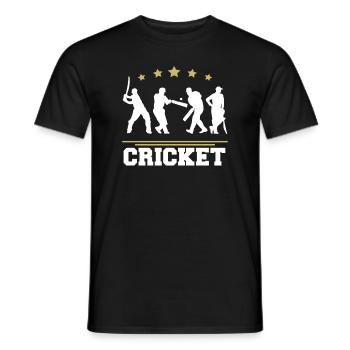 Cricket Spieler sport - Männer T-Shirt - Schwarz - Vorne - AI Model Male 178 light (178cm)