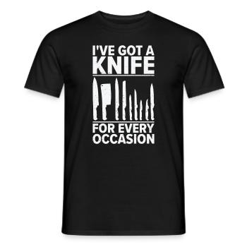 Collectionneur de couteaux Collecte de couteaux - T-shirt homme - noir - Devant - AI Model Male 178 light (178cm)